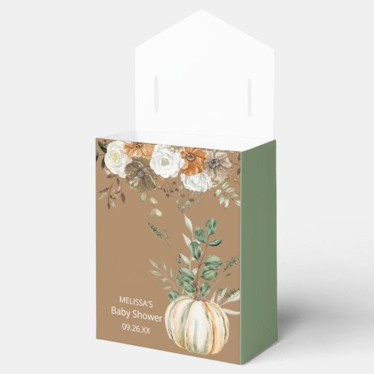 Herfst Rustiek Bruin Bloemen Groen Dank u Bedankdoosjes (Geopend)