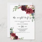 Herfst Rustiek Dazzling Bourgondië Repetitie diner Kaart (Voorkant)