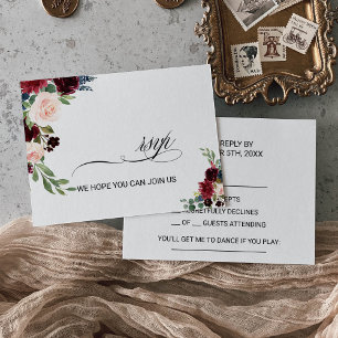 Herfst Rustiek Dazzling Bourgondië Song Aanvraag R RSVP Kaartje