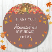 Herfst Rustiek Herfst Baby shower Dank u Ronde Sticker