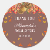 Herfst Rustiek Herfst Vrijgezellenfeest Dank u Ronde Sticker (Voorkant)
