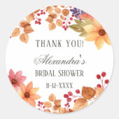 Herfst Rustiek Herfst Vrijgezellenfeest Dank u Ronde Sticker (Voorkant)