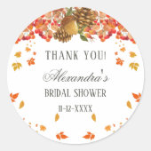 Herfst Rustiek Herfst Vrijgezellenfeest Dank u Ronde Sticker (Voorkant)