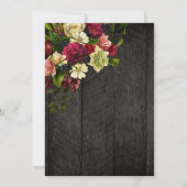 Herfst rustiek hout en string lichten floral bruil kaart (Achterkant)