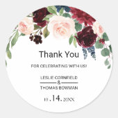 Herfst Rustiek oogverblindend Bourgondië Dank u Fa Ronde Sticker (Voorkant)