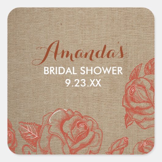 Herfst Rustiek Roos Stickers (Voorkant)