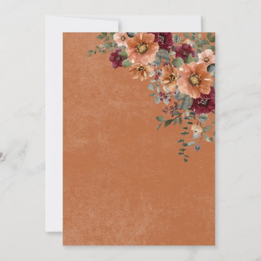 Herfst Rustiek Rust & Wijn Bloemen Vrijgezellenfee Kaart (Achterkant)