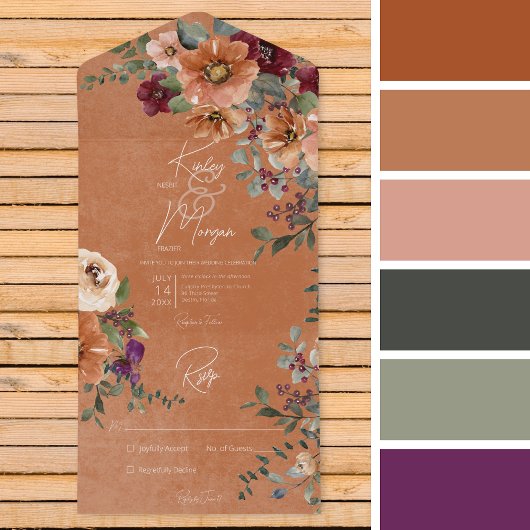 Herfst Rustiek Rust & Wijn Bloemenroest Geen Diner All In One Uitnodiging