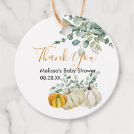 Herfst rustiek sinaasappel pompoen groen dank u bedankjes labels