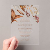 Herfst Rustiek Terracotta Bloemen Huwelijk Acryl Uitnodigingen (Insitu (Draagbaar))