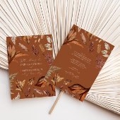 Herfst rustiek & terracotta verlaat boho bruiloft kaart