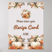 Herfst Rustiek Vrijgezellenfeest Recept Kaart Poster (Voorkant)
