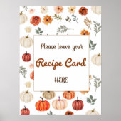 Herfst Rustiek Vrijgezellenfeest Recept Kaart Poster (Voorkant)