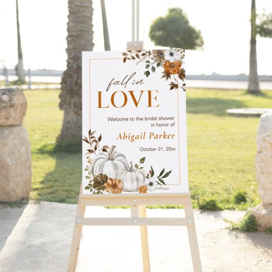 Herfst rustiek wit pompoen Vrijgezellenfeest Kaart