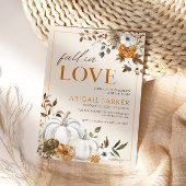 Herfst rustiek wit pompoen Vrijgezellenfeest Kaart