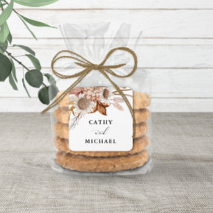 Herfst rustieke bloemen, bruiloft hangen vierkante sticker