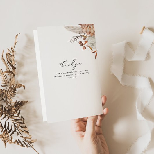 Herfst rustieke bloemen, bruiloft papier programma flyer