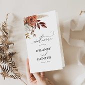 Herfst rustieke bloemen, bruiloft papier programma flyer