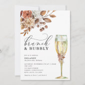 Herfst rustieke bloemen, brunch & bubbeldouche kaart (Voorkant)