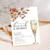 Herfst rustieke bloemen, brunch & bubbeldouche kaart