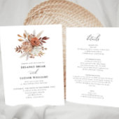 Herfst rustieke bloemen, een stuk bruiloft kaart