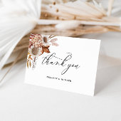 Herfst rustieke bloemen gepersonaliseerd bedankje kaart