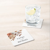 Herfst rustieke bloemen, herfst bruiloft kartonnen onderzetters (Insitu)