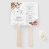 Herfst rustieke bloemen, herfst bruiloft programma handwaaier (Voorkant en achterkant)