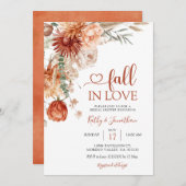 Herfst Rustieke Bloemen Herfst In Love Vrijgezelle Kaart (Voorkant / Achterkant)