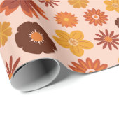 Herfst Rustieke Bloemen Herfst Verjaardag Pinky Na Cadeaupapier (Rol Hoek)