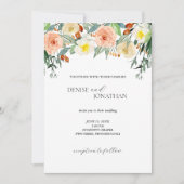 Herfst Rustieke Bloemen Huwelijk Kaart (Voorkant)