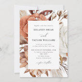 Herfst rustieke bloemen, ingelijst bruiloft kaart (Voorkant)