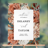 Herfst rustieke bloemen ingelijst bruiloft welkom acryl bord (Neutraal)