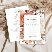 Herfst rustieke bloemen, ingelijst een stuk bruilo kaart