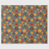 Herfst Rustieke Bloemen Naadloze Huwelijksviering Cadeaupapier (Vlak)