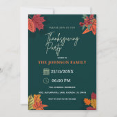 Herfst Rustieke Bloemen Thanksgiving Dinner Party Kaart (Voorkant)