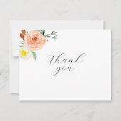 Herfst Rustieke Bloemen Trouwflat Dank u Kaart (Voorkant)