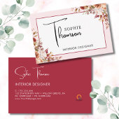 Herfst rustieke bloemen visitekaartje