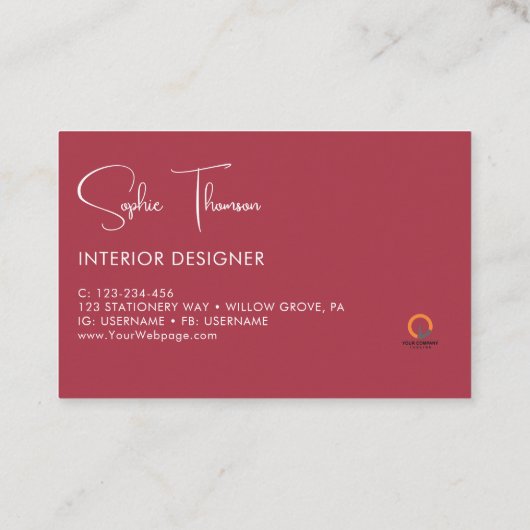 Herfst rustieke bloemen visitekaartje (Achterkant)