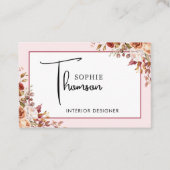 Herfst rustieke bloemen visitekaartje (Voorkant)