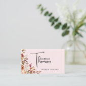 Herfst rustieke bloemen visitekaartje (Staand voorkant)