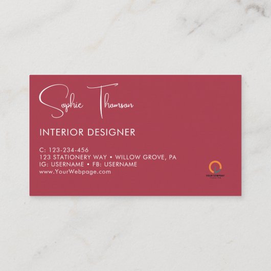 Herfst rustieke bloemen visitekaartje (Achterkant)