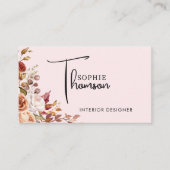 Herfst rustieke bloemen visitekaartje (Voorkant)