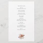 Herfst rustieke bloemenbruiloft papieren programma flyer (Achterkant)