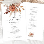 Herfst rustieke bloemenbruiloft papieren programma flyer<br><div class="desc">Dit prachtige bloemenontwerp is voorzien van herfst waterverf. Voeg uw gegevens toe via het sjabloon formulier. De functie Verdere aanpassen kan worden gebruikt om toegang te krijgen tot het geavanceerde bewerkingsmenu waar u het lettertype,  de kleuren en de lay-out van de tekst kunt wijzigen.</div>