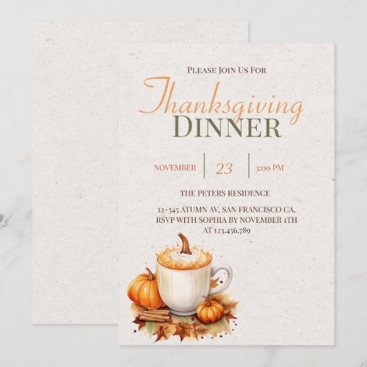 Herfst rustieke Boho pompoen kruiden Thanksgiving  Kaart (Voorkant / Achterkant)