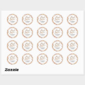 Herfst rustieke Boho pompoen Onederful dank u Ronde Sticker (Vel)