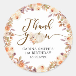 Herfst rustieke Boho pompoen Onederful dank u Ronde Sticker