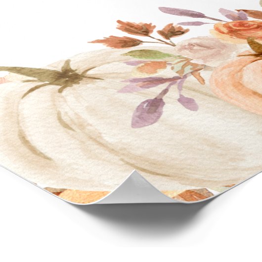 Herfst rustieke Boho pompoen Onederful tafelnummer Poster (Hoek)