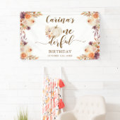 Herfst rustieke Boho pompoen Onederful Verjaardag Spandoek (Insitu)